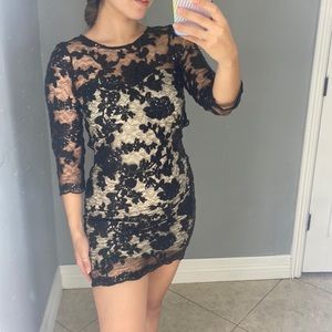 Black sequin dress with open back